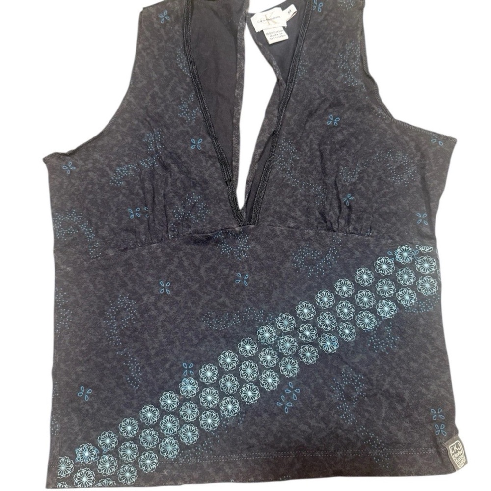 Y2K/90’s Calvin Klein Tank Going Out Top Boho Festival Size Medium Keyhole Back